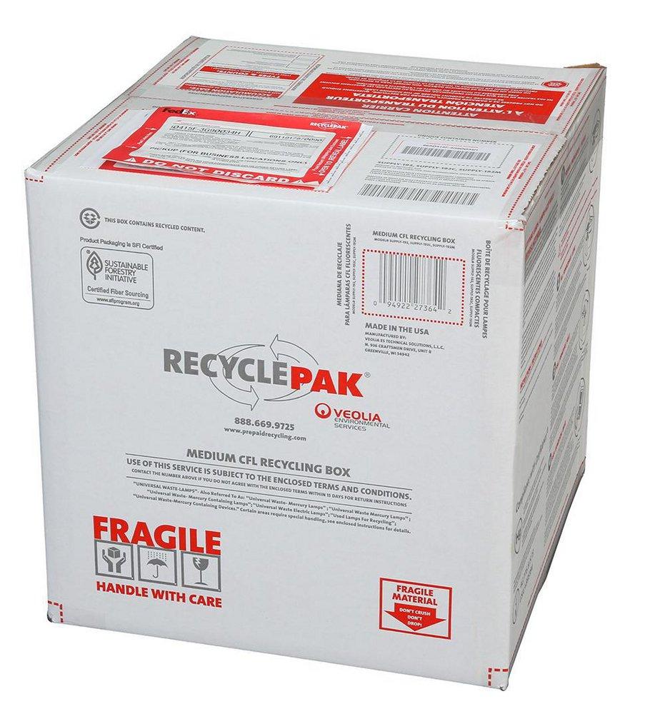Veolia ES RecyclePak® 15 in. Medium CFL Recycling Box