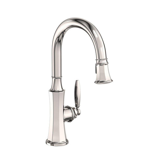 Newport Brass Metropole Single Handle Pull Down Kitchen Faucet in Polished Nickel - Natural