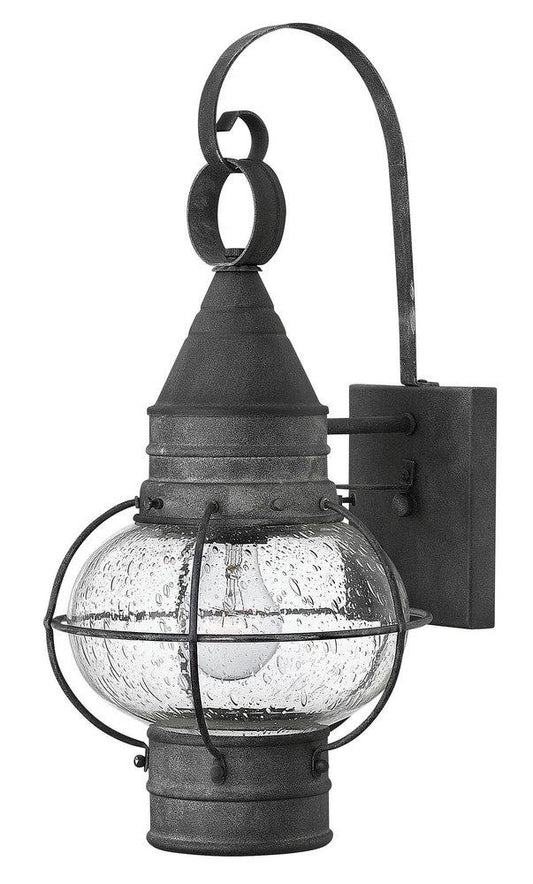 Hinkley Cape Cod 75W 1-Light Medium E-26 Base Outdoor Small Wall Mount Sconce in Aged Zinc