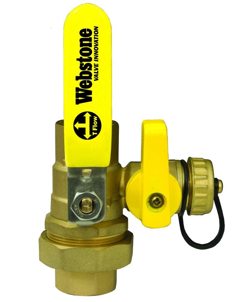 Webstone a brand of NIBCO Pro-Pal Series® Union Ball Drain™ 1-1/4 in. Forged Brass Full Port Union FIPS x Sweat 600# Ball Valve
