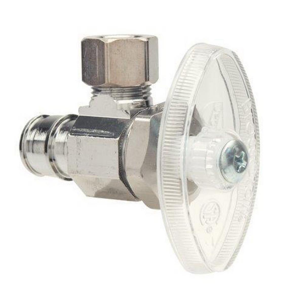 BrassCraft CEPX19 Series 1/2 x 3/8 in. F1960 x OD Compression Knurled Oval Handle Angle Supply Stop Valve in Chrome Plated