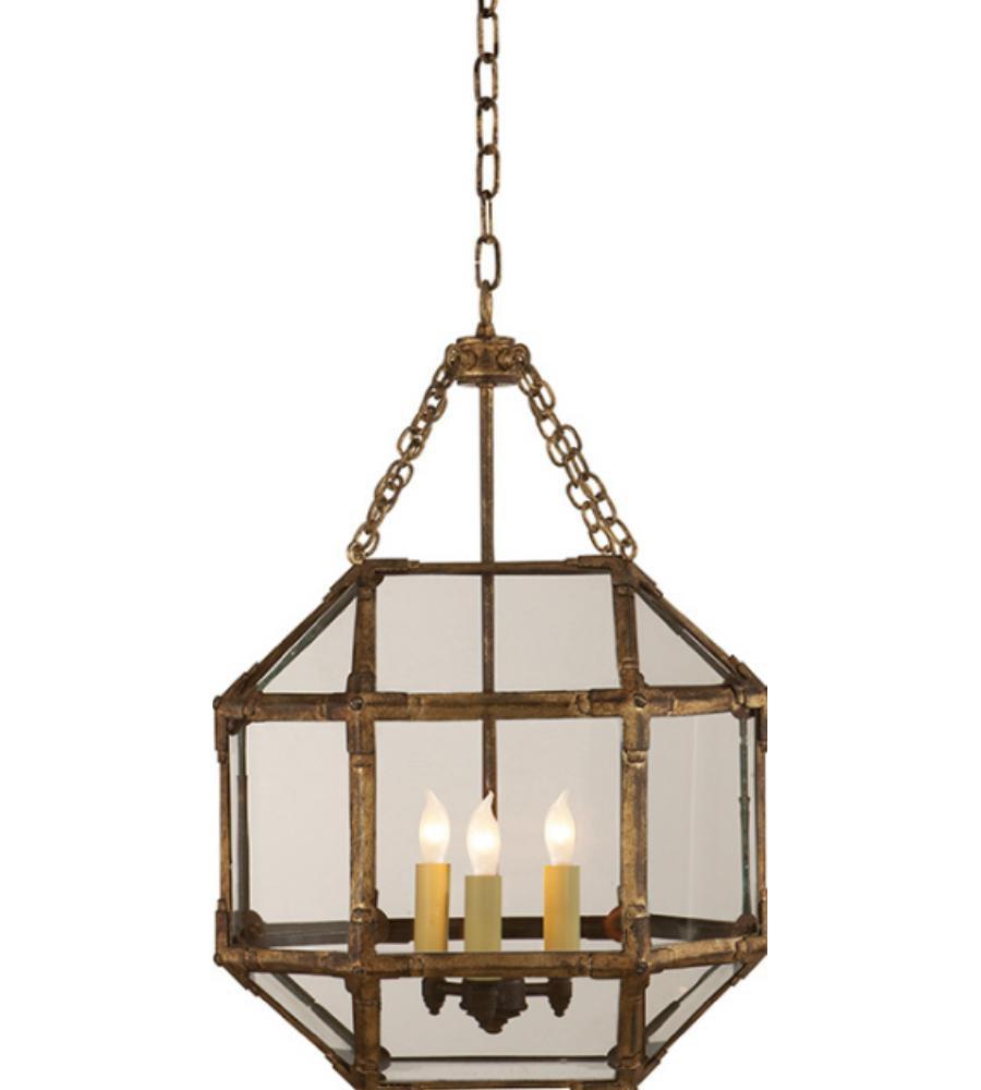 Visual Comfort & Co. Signature Morris 3-Light Foyer Pendant Ceiling Light in Gilded Iron