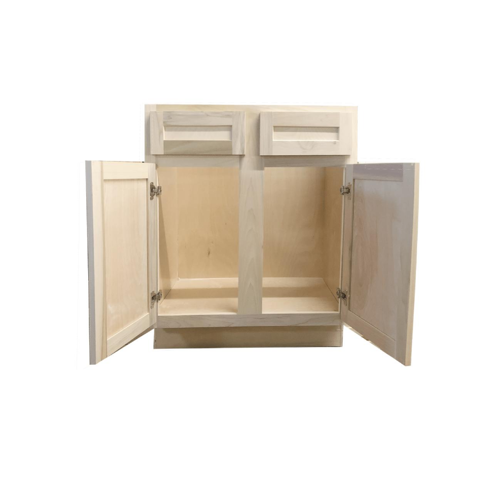 27 in. Sink Base Bathroom Vanity Cabinet in Unfinished Poplar | Shaker Style