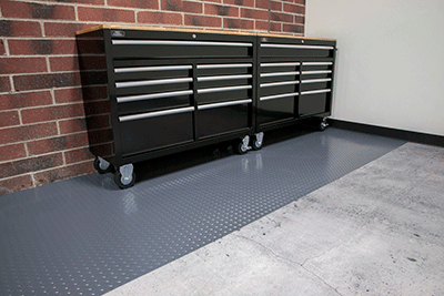 Garage Flooring | Coin™ Tread | G-Floor<sup>®</sup> Roll-Out Vinyl Flooring