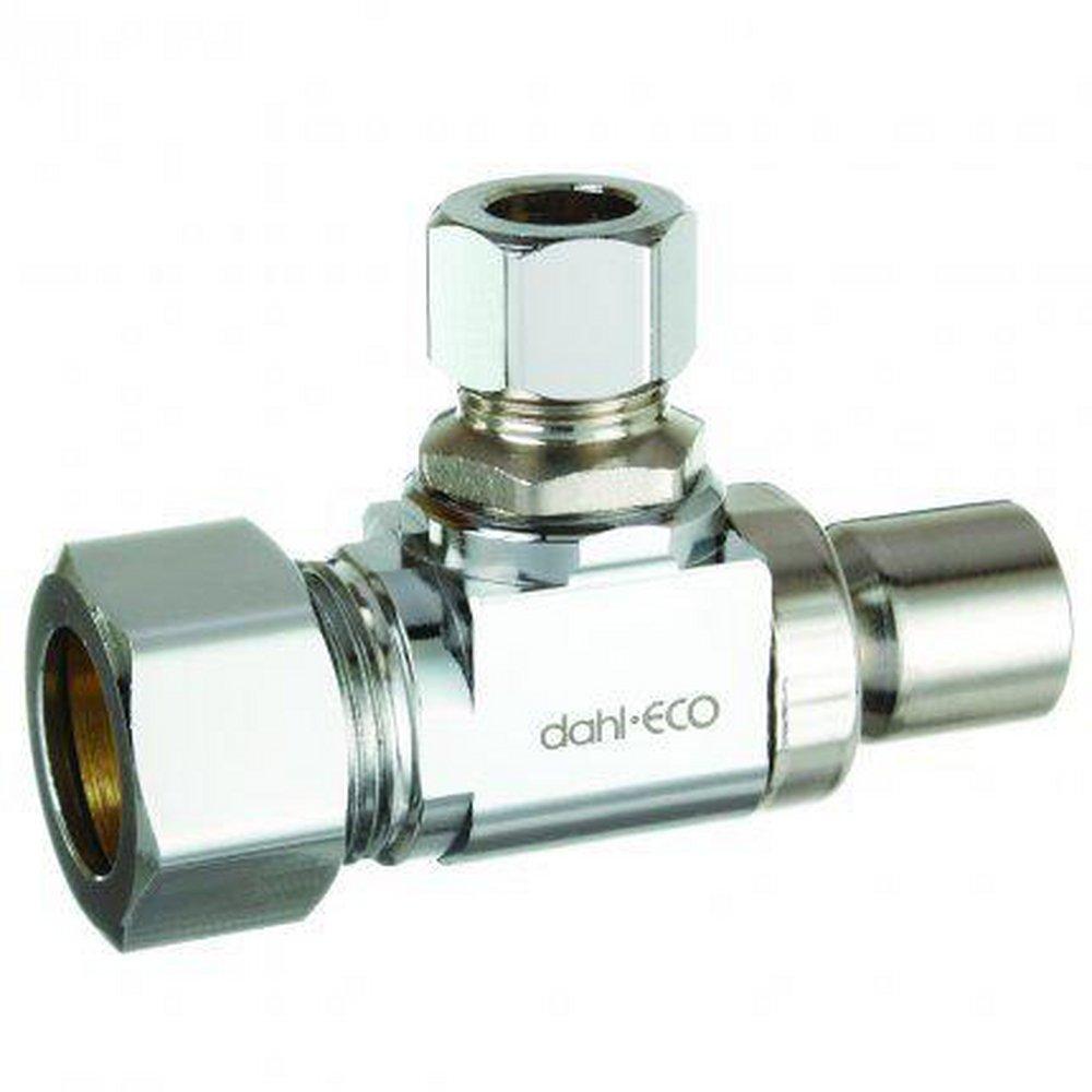 dahl Valve Mini-Ball™ 5/8 x 3/8 in. OD Compression Loose Key Angle Supply Stop Valve in Chrome Plated