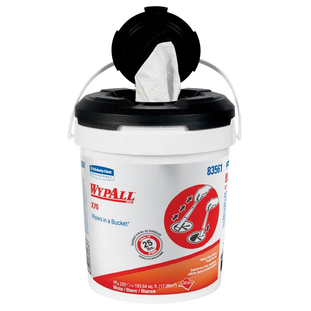 WypAll® X70 13 x 9-3/4 in. Wipers in White (Bucket of 220)