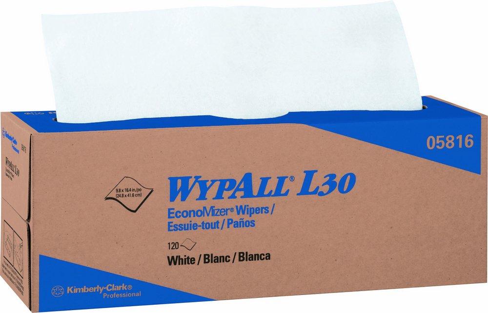 WypAll® L30 9-4/5 x 16-2/5 in. Wipes in White (Case of 6)