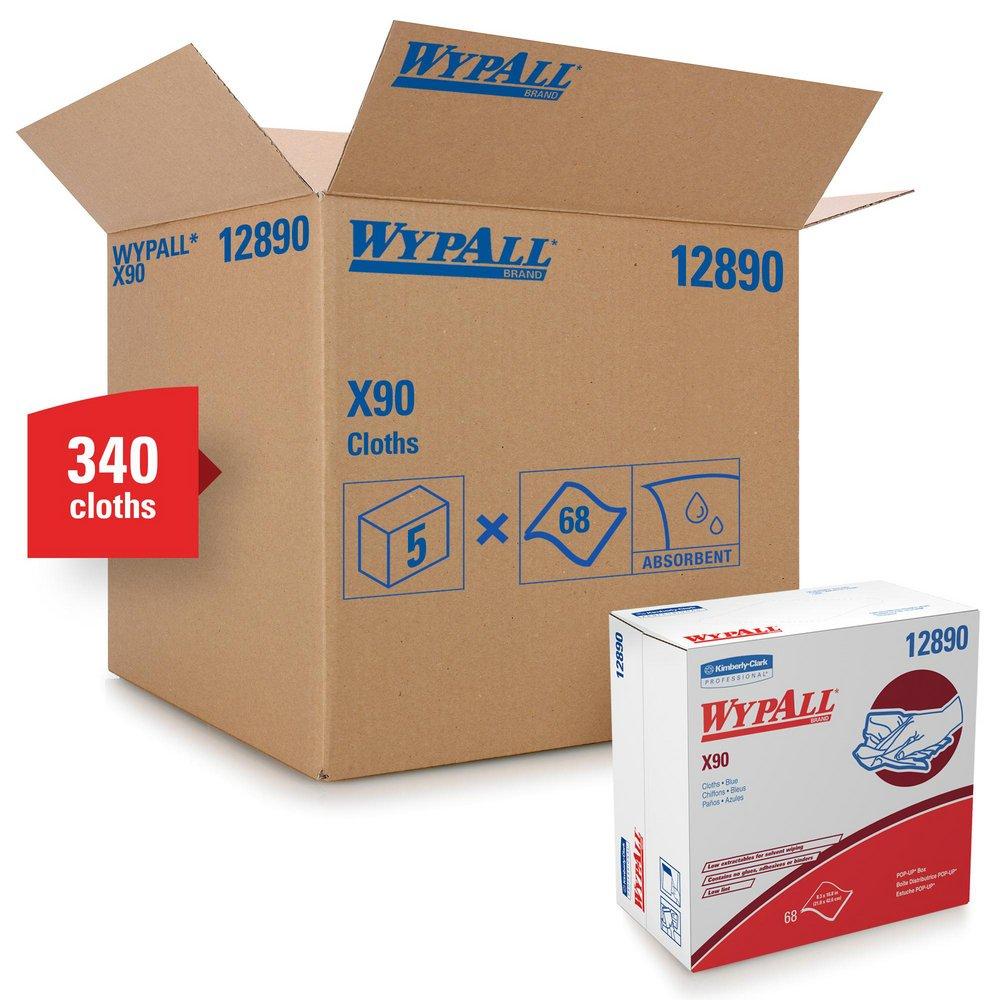 WypAll® X90 16-4/5 x 8-3/10 in. Pop-Up Wipes Box in Blue (Case of 5)