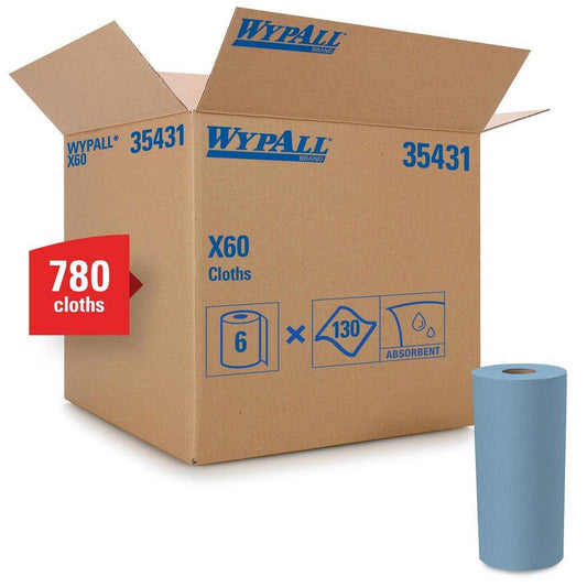 WypAll® X60 13-2/5 x 19-3/5 in. Small Wipes Roll in Blue (Case of 6)