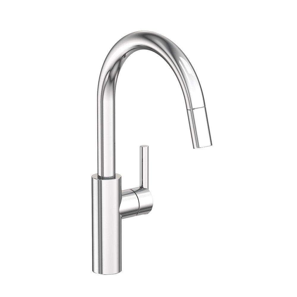 Newport Brass East Linear Single Handle Pull Down Kitchen Faucet in Polished Chrome
