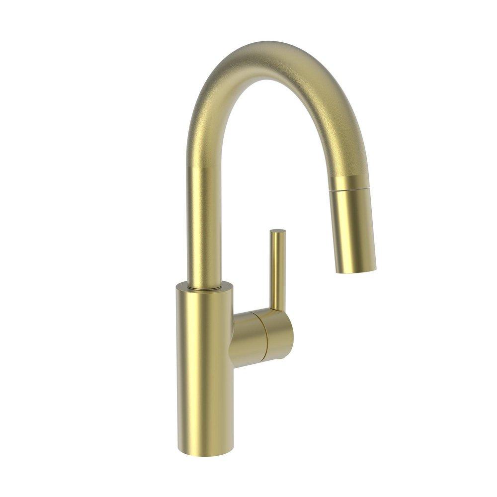 Newport Brass East Linear Single Handle Pull Down Bar Faucet in Satin Brass - PVD