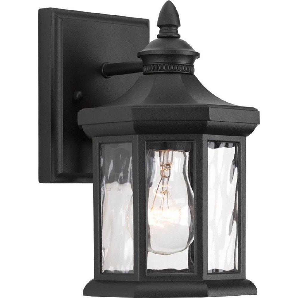 Progress Lighting Edition 9-1/8 in. 100W 1-Light Outdoor Wall Lantern in Black
