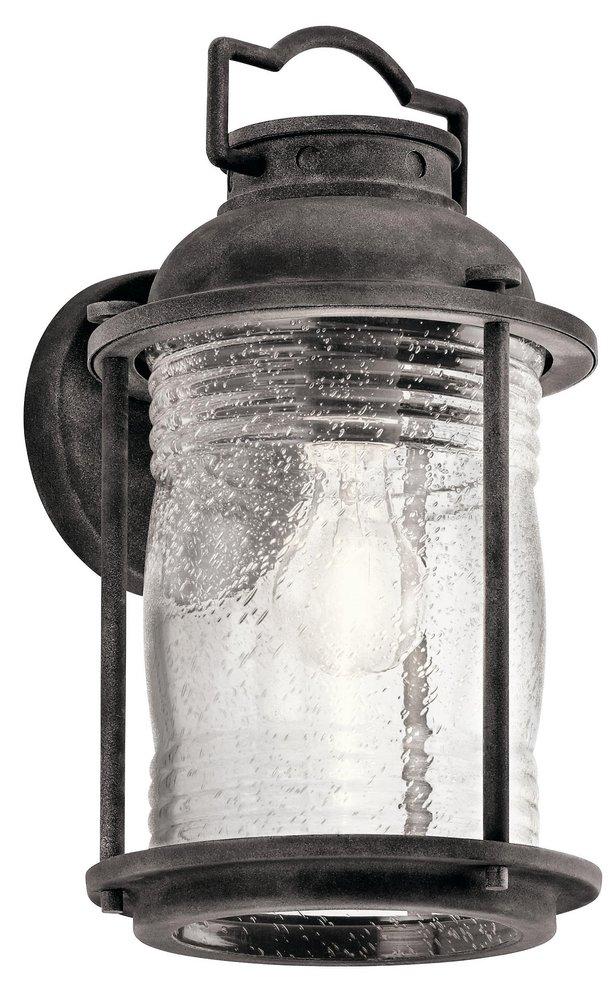 Kichler Lighting Ashland Bay 1-Light Medium Outdoor Lantern in Weathered Zinc