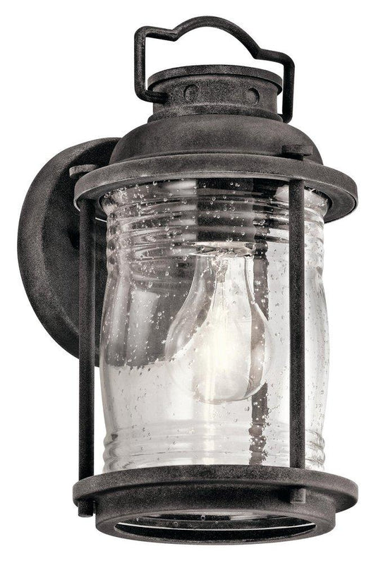 Kichler Lighting Ashland Bay 1-Light 75W Small Outdoor Lantern in Weathered Zinc