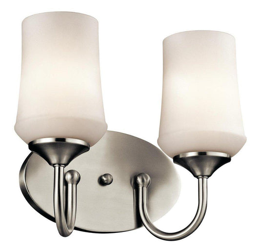 Kichler Lighting Aubrey 2-Light Medium E-26 Base Incandescent Bath Light in Brushed Nickel