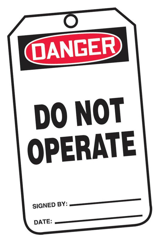 3-1/4 x 5-3/4 in. Plastic Danger Do Not Operate Safety Sign in Black