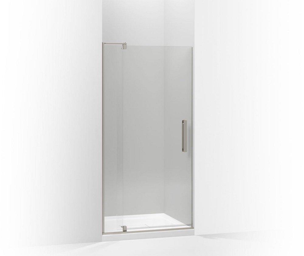 KOHLER Revel® Frameless Pivot Shower Door in Anodized Brushed Nickel