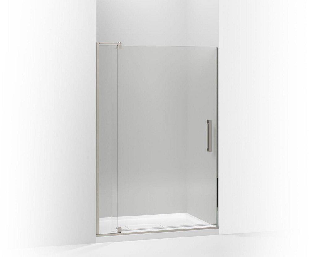 KOHLER Revel® 48 in. Pivot Shower Door with 5/16 in. Crystal Clear Glass in Anodized Brushed Nickel