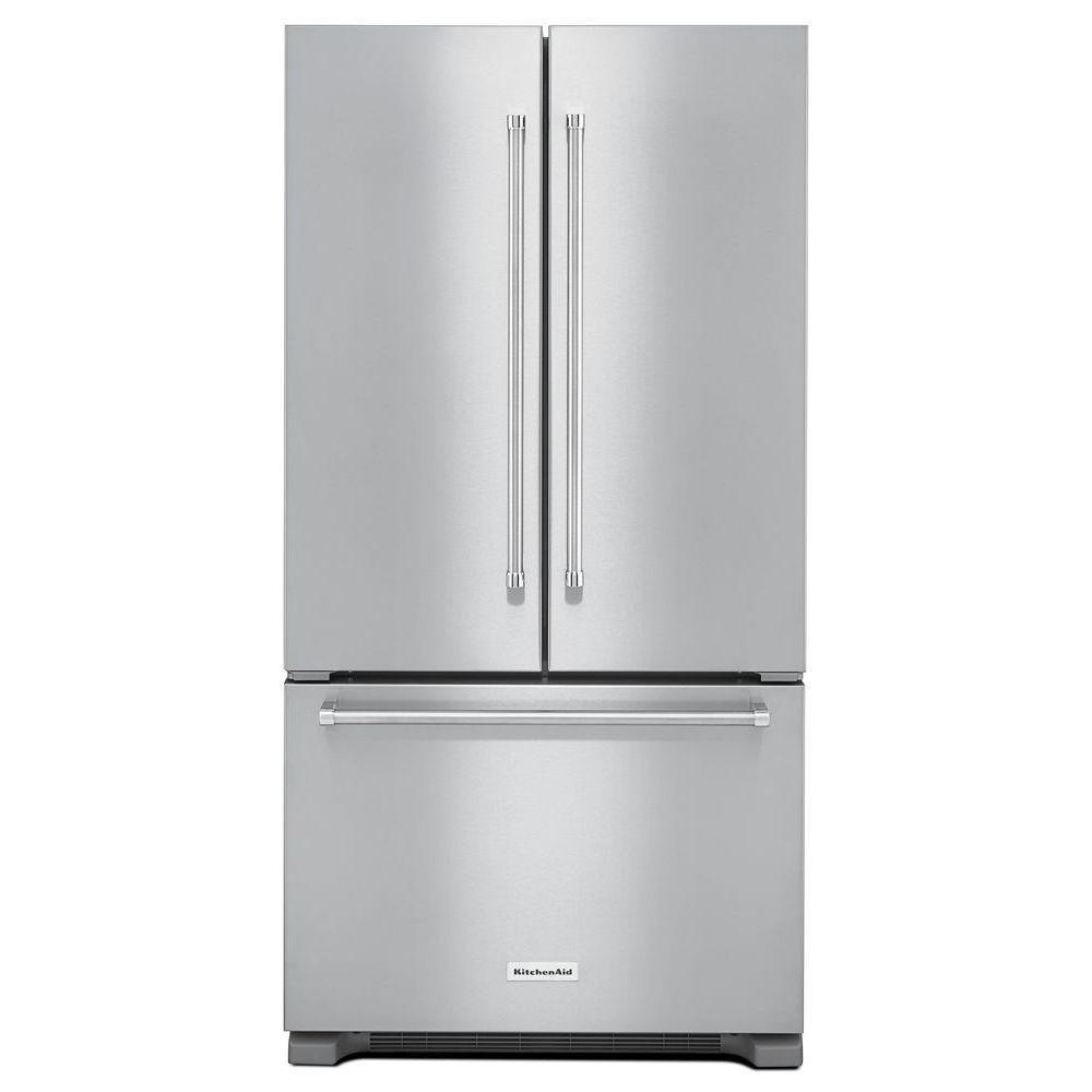 21.94 cu. ft. Counter Depth French Door Bottom Mount Freezer Refrigerator in Stainless Steel