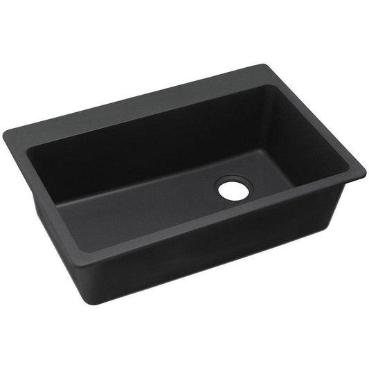 Elkay Quartz Classic® 33 in. Drop-in Composite Single Bowl Kitchen Sink in Black
