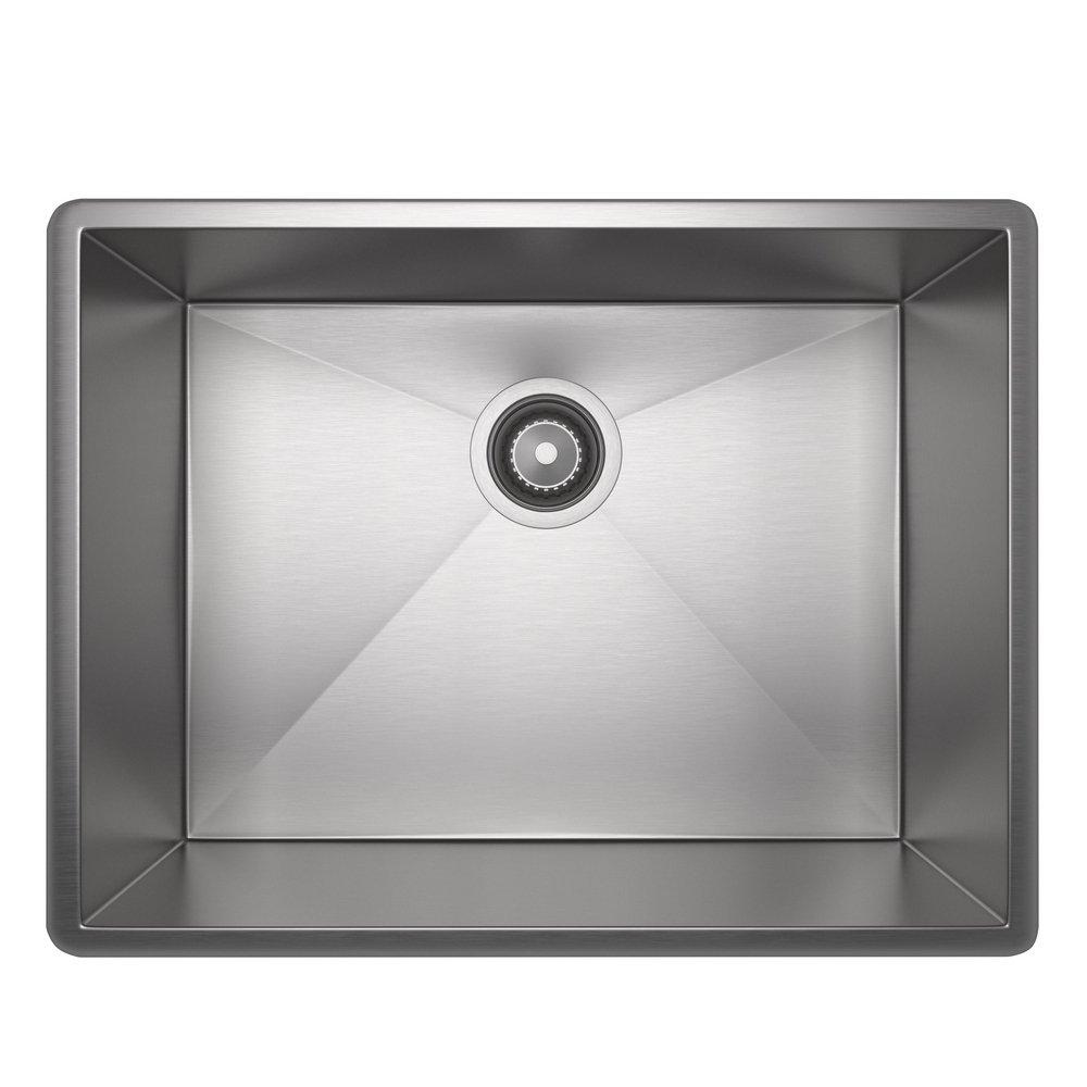 ROHL® Forze 22-1/2 in. Dual Mount Stainless Steel Single Bowl Kitchen Sink in Brushed Stainless Steel
