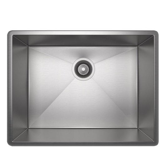 ROHL® Forze 22-1/2 in. Dual Mount Stainless Steel Single Bowl Kitchen Sink in Brushed Stainless Steel