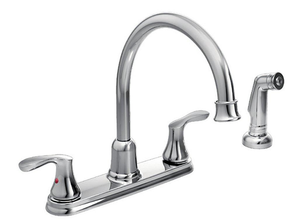 CFG Cornerstone Two Handle Lever Deck Mount Service Faucet in Polished Chrome