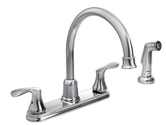 CFG Cornerstone Two Handle Lever Deck Mount Service Faucet in Polished Chrome