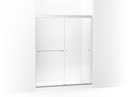 KOHLER Revel® 59-5/8 in. Sliding Shower Door with Crystal Clear Glass in Anodized Brushed Nickel
