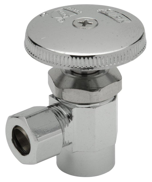 1/2 x 3/8 in. Sweat x OD Tube Loose Key Handle Angle Supply Stop Valve in Polished Chrome