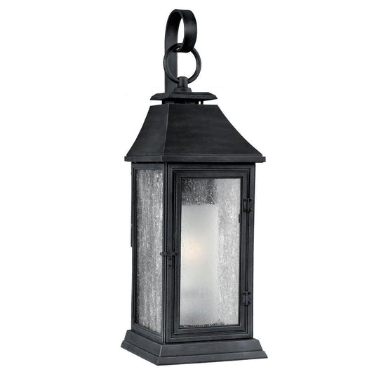 Visual Comfort & Co. Studio Shepherd 19-1/8 in. 75W 1-Light Medium E-26 Outdoor Wall Sconce in Dark Weathered Zinc