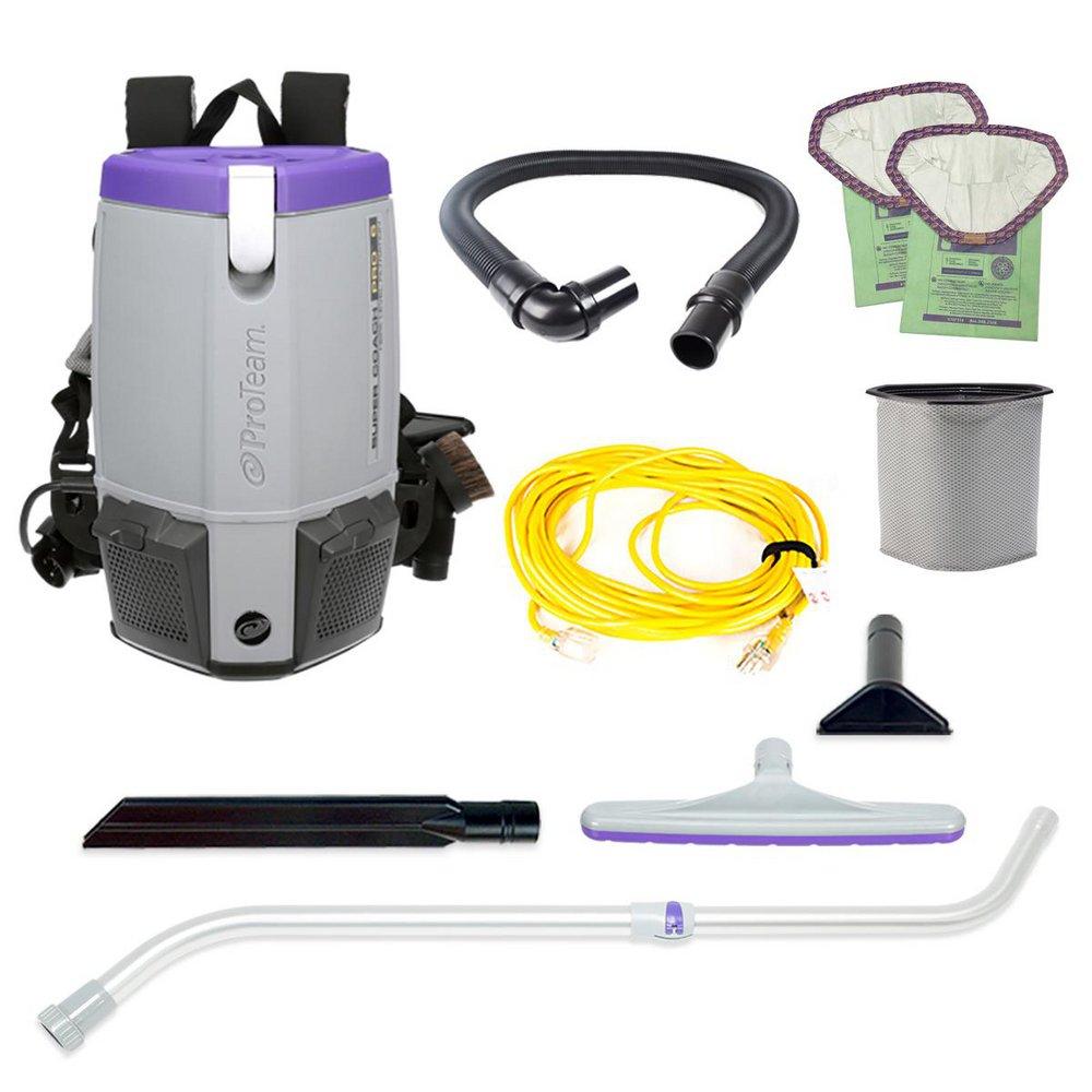 ProTeam® Super Coach Pro 6 6 qt. Backpack Vacuum with Xover Multi-Surface Telescoping Wand Tool Kit