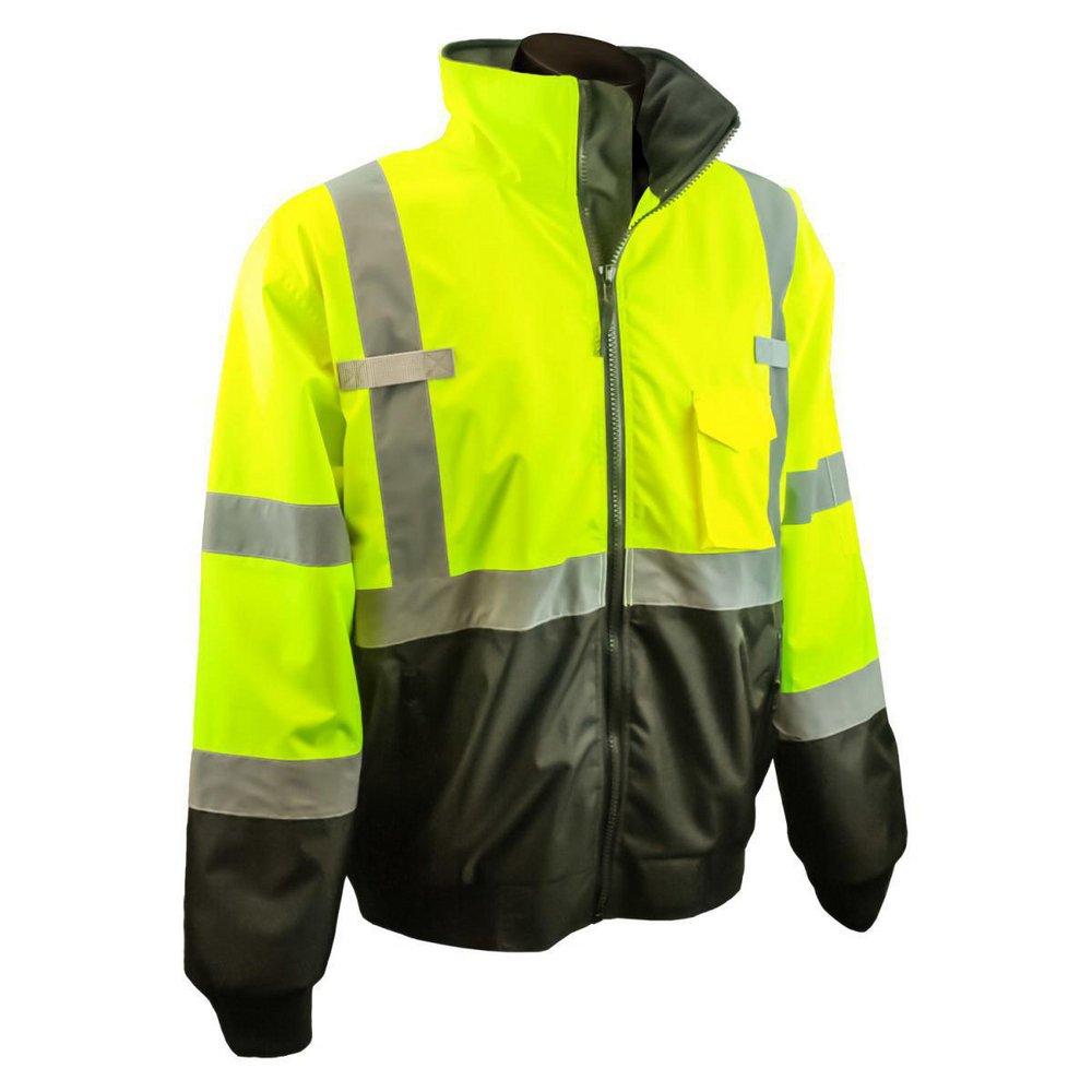 Radians Radwear™ Class 3 Two-in-One Bomber Jacket with Removable Fleece Liner Hi-Viz Green 3XL