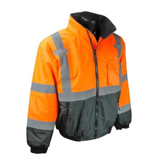Radians Radwear® Size M Bomber Jacket in Hi-Viz Orange with Black