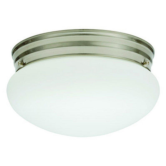 Lithonia Lighting Essentials 9 in. LED Mushroom Fixture in Brushed Nickel