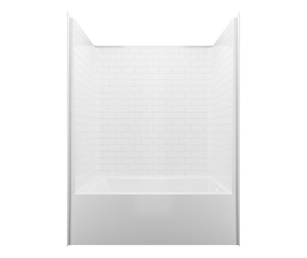 Aquatic Everyday 60 x 42 in. Tub & Shower Unit with Right Drain in White