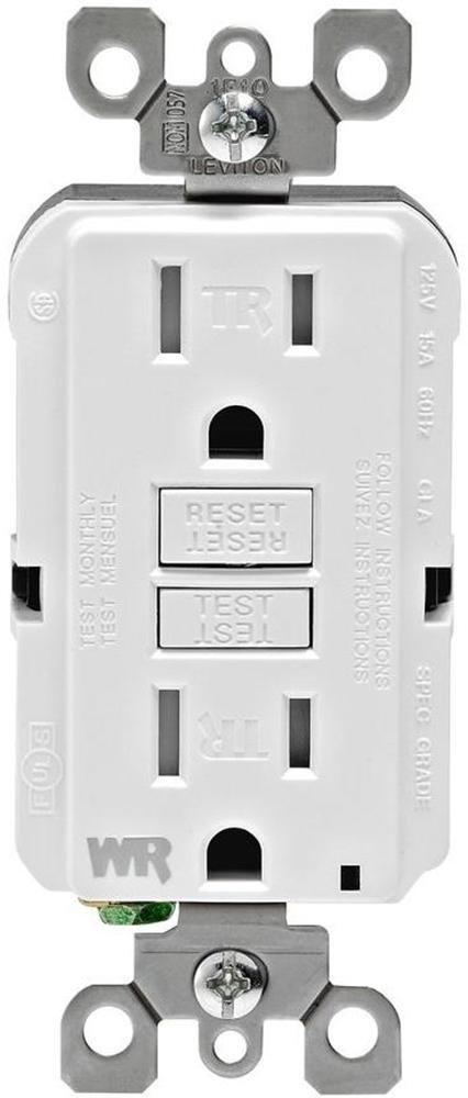 LEVITON SmartlockPro® 20A 125V Duplex Tamper-Resistant GFCI Receptacle in White