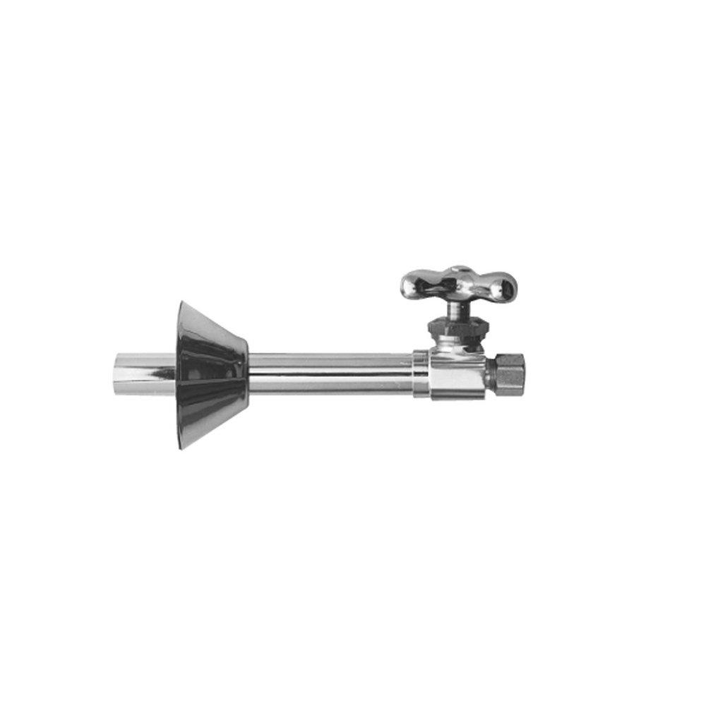 Brasstech Model 417X 1/2 x 3/8 in. Sweat x OD Compression Cross Handle Straight Supply Stop Valve in Polished Chrome