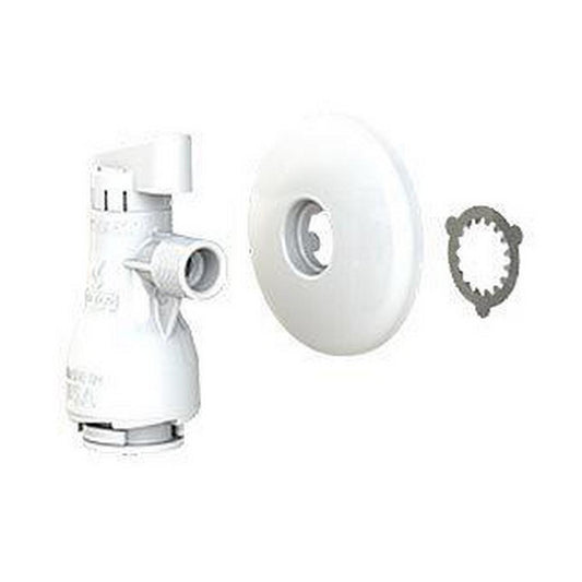 LSP Products Group Aquaflo® 1/2 x 3/8 in. Push x Compression Lever Angle Supply Stop Valve in White