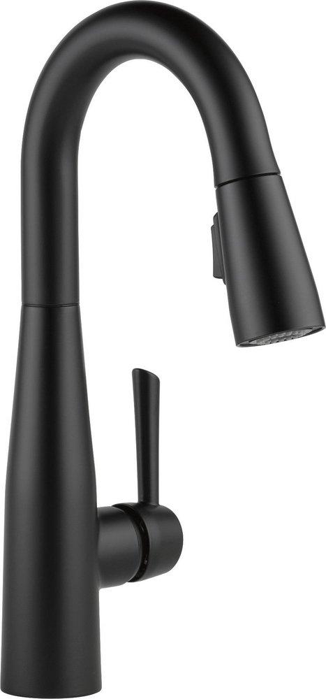 Delta Faucet Essa® Single Handle Pull Down Bar Faucet in Matte Black