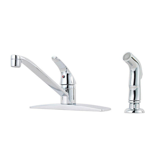 Pfister Pfirst Series™ Single Handle Kitchen Faucet with Side Spray in Polished Chrome