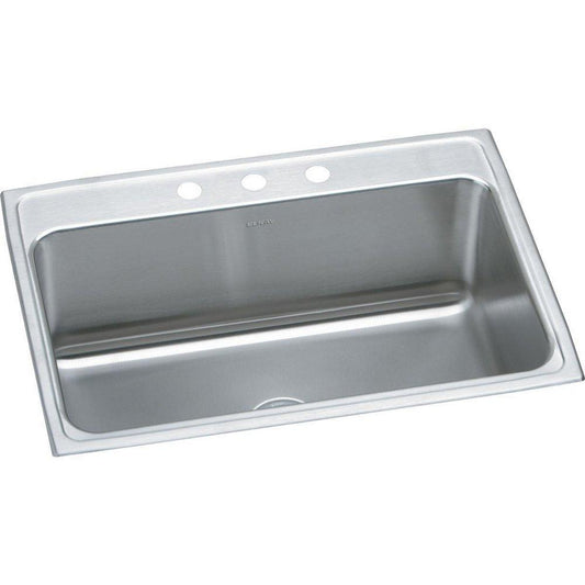 Elkay Lustertone® 31 in. Drop-in Stainless Steel Single Bowl Kitchen Sink in Lustrous Satin