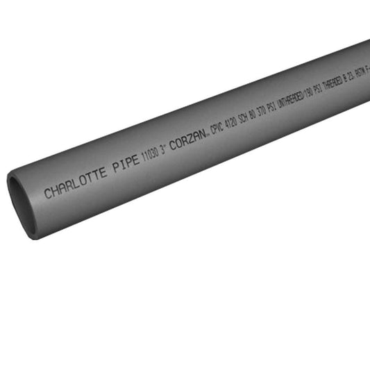 2 in. x 20 ft Sch. 80 CPVC Pipe Plain End