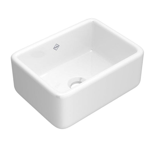 Shaws Lancaster 24 in. Farmhouse Fireclay Single Bowl Kitchen Sink in White