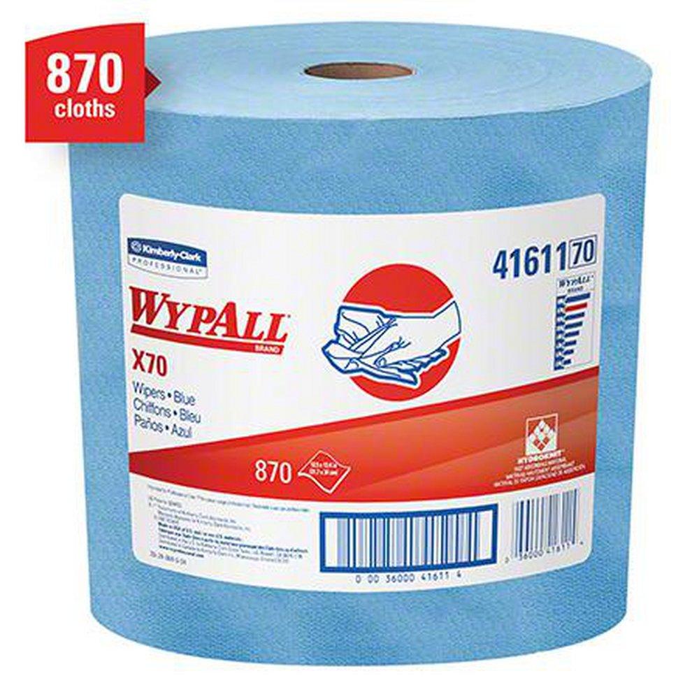 WypAll® X70 13-2/5 x 12-2/5 in. Fiber and Polypropylene Wipes in Blue