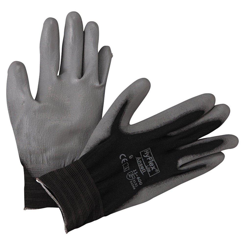Ansell Occupational Healthcare HyFlex® Size 8 Plastic Glove in Black, Grey and White