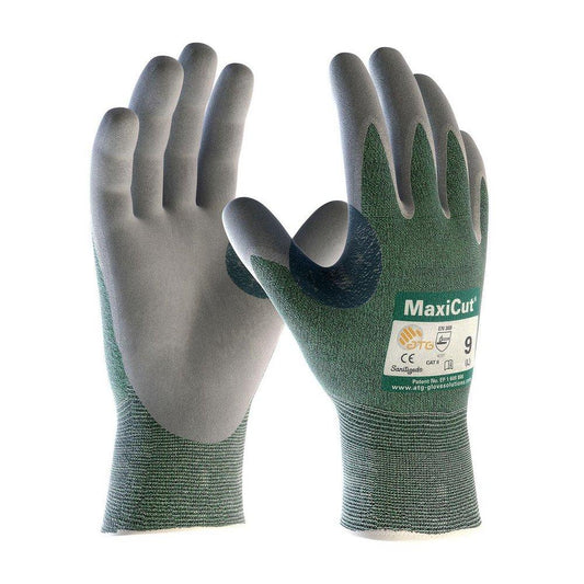 S Size Yarn Glove with Nitrile Coated MicroFoam Grip in Grey