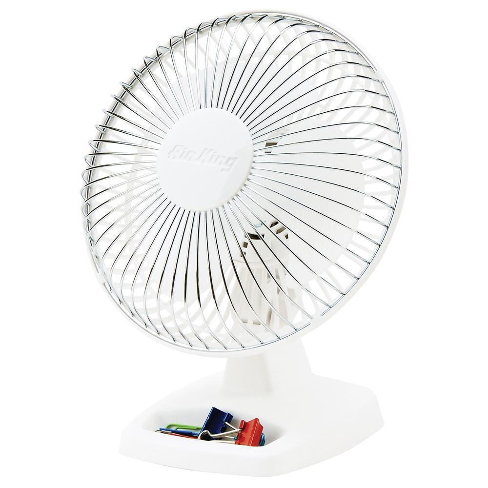 Air King America Inc Hassock & Office 6 in. 2-speed Polypropylene Table Fan in White