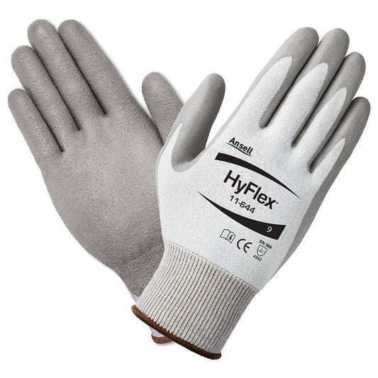 HyFlex® 11-644 Series Size 11 Light Duty Cut Resistant Gloves with Knit Wrist, HPPE Lined, and Polyurethane Palm Coating