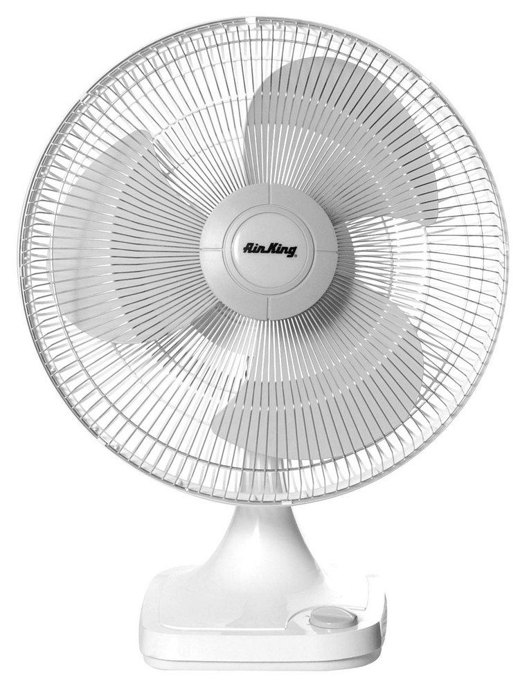 Air King America Inc Commercial Grade 16 in. 3-speed Polypropylene Oscillating Table Fan in White